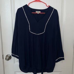 Loft 3/4 Sleeve V-Neck Blouse